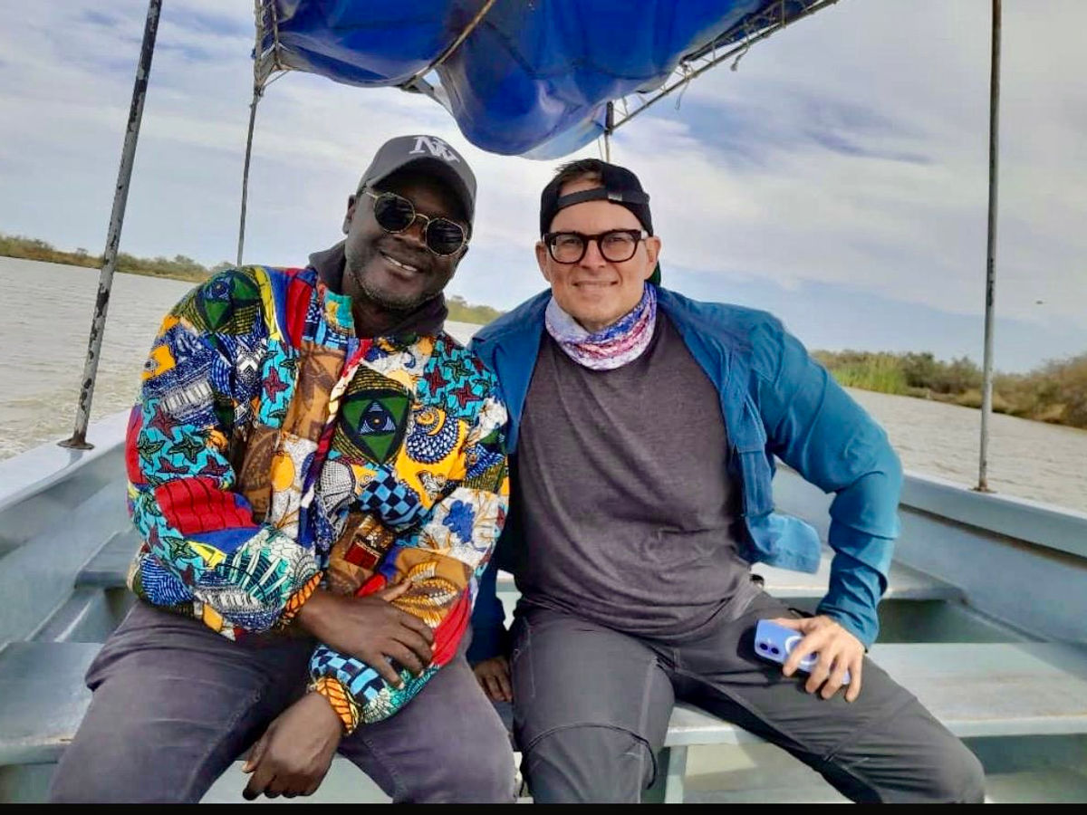 Modibo and I on the boat