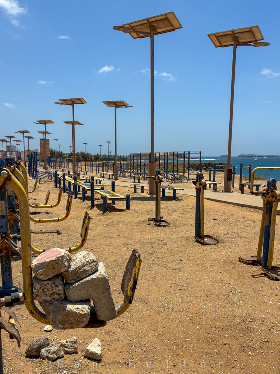 Vacant workout area on the corniche